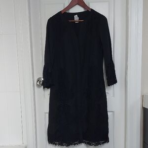Chico's Black Lace Long Sleeve Dress